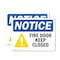 Signmission Fire Door Keep Closed OSHA Notice Sign, Plastic, 10in W x 7in L, 2PK OS-2PACK-NS-P-710-L-15661 - alternate 1